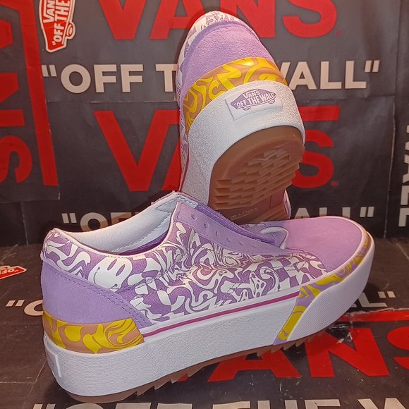 Vans Old Skool Men's 8/Women’s 9.5 stacked Wavy Daze Sheer Lilac VN0A4U15BD9 - Picture 8 of 12
